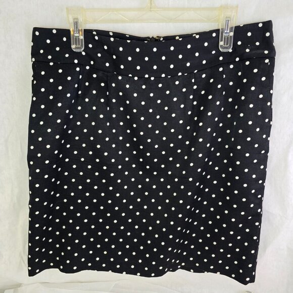 Classic Black & White Polka Dot High Waist Skirt lined With Pockets EUC - Picture 2 of 9